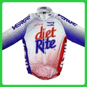 Verge Diet Rite‎ Soda Cycling Jacket Men Medium Full Zip Long Sleeve Y2K Vintage
